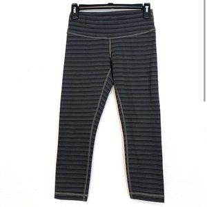EUC Lululemon Wunder Under Crop Stripe Slate4 F165